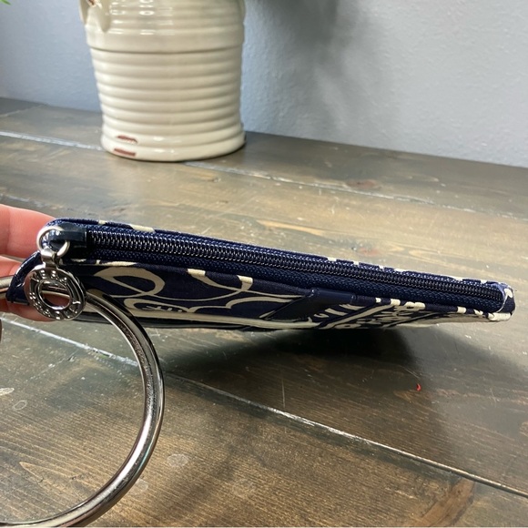 Vera Bradley Twirly Birds Navy Blue Bangle Wallet Wristlet - Picture 8 of 11